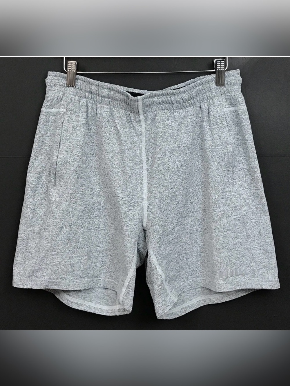 Nobull Men's Lightweight Knit Shorts Heather Gray Sz L Unlined 7” Inseam Pockets